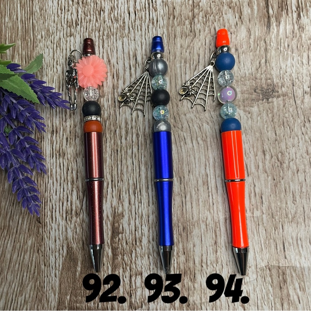 Handcrafted Halloween Pens Beaded Unique Artisan Gifts Office Accessories